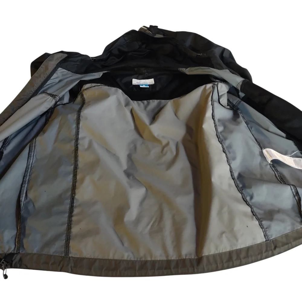 Columbia Men's Windbreaker Jacket Gray Zip Up Hooded Size M